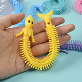 Popular Mermaid TPR Soft Rubber Vent Cartoon Color Decompression Bracelet Stretchy Strings Toys