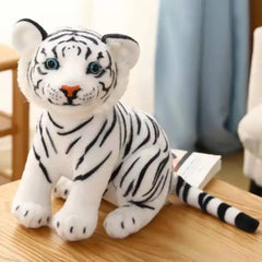 White & Brown Stuffed Plush Tiger Toy