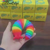 Video Demonstration of Rainbow Articulated Slug Fidget Toys