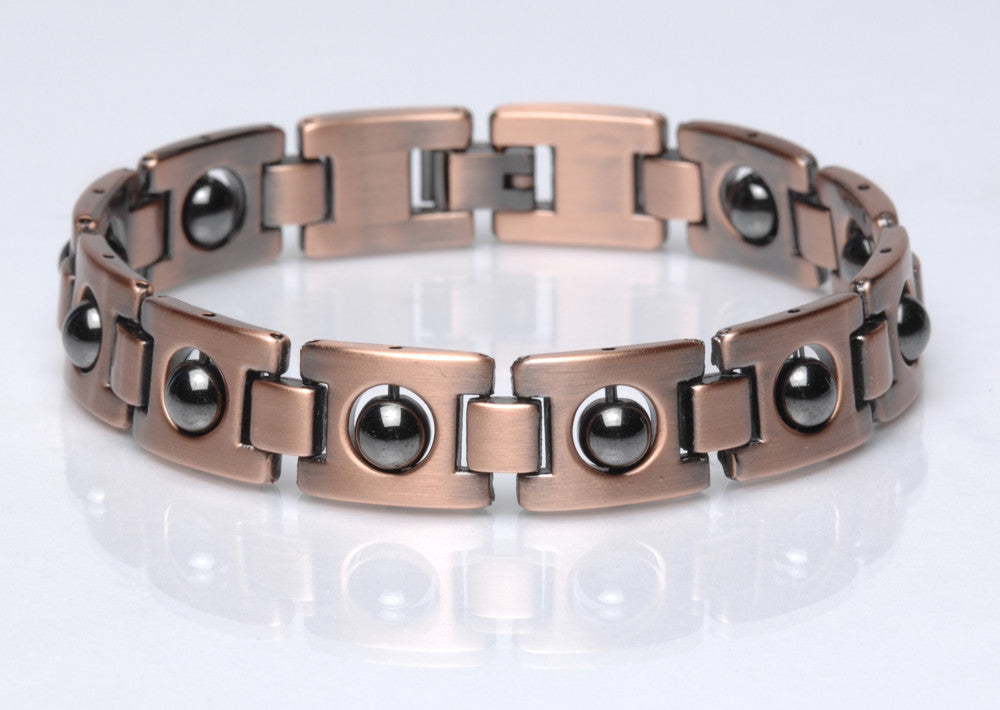 Buy SOLID COPPER MAGNETIC LINK HEMATITIE BRACELET style #LHM Bulk Price