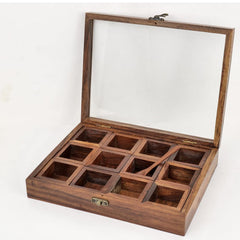 Wooden Spice Box with Spoon