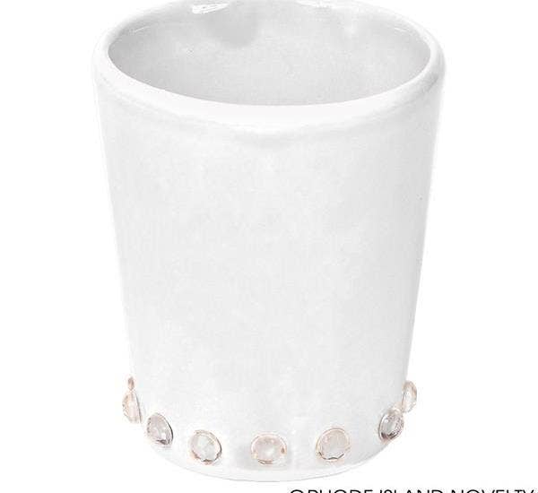 Buy WHITE SHOT GLASS WITH RHINESTONE in Bulk