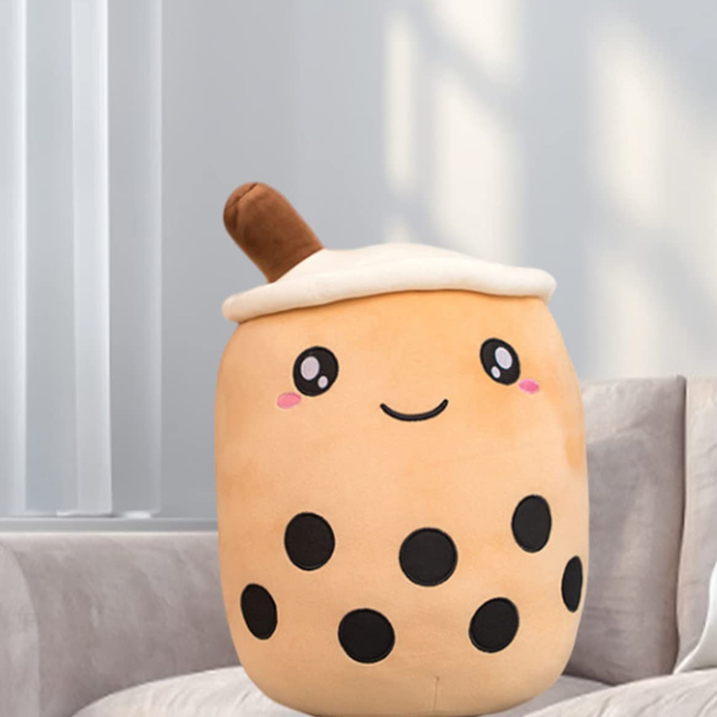 Cute and Cuddly Soft Emotion Milk Tea Plush Toy - Perfect Playtime Companion for Your Furry Friend