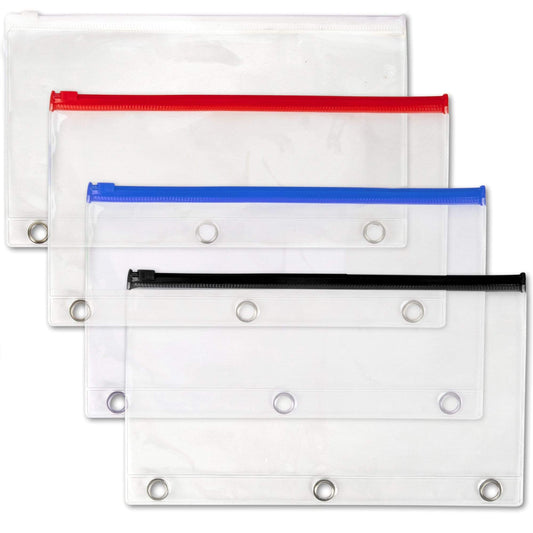3 Ring Binder Clear Pencil Case - Assorted