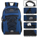 19 Inch Bungee Jacquard Cord Backpack With Padded Laptop Section - Navy (1 Case = 24 Pcs) 18.90$/PC