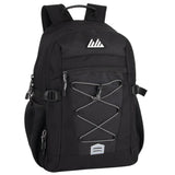 19 Inch Bungee Jacquard Cord Backpack With Padded Laptop Section Case Black