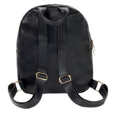 Bulk Mini Backpack Black Vinyl With Front Dome Zipper Pocket For Girls