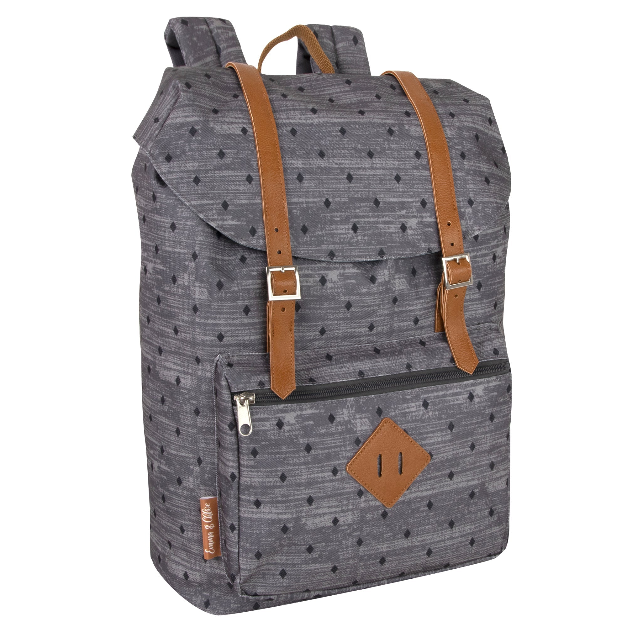 17 inch Double Buckle Backpack - Diamond Print ( 1 Case=24Pcs) 12.6$/PC