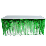 Buy GREEN METALLIC FRINGE TABLE SKIRT 144"X30" in Bulk