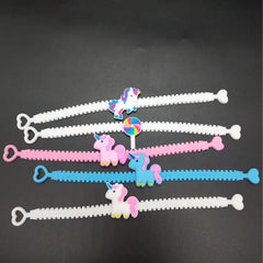 Unicorn PVC Bracelets Wristband Toy for Kids - Perfect Birthday Gift!
