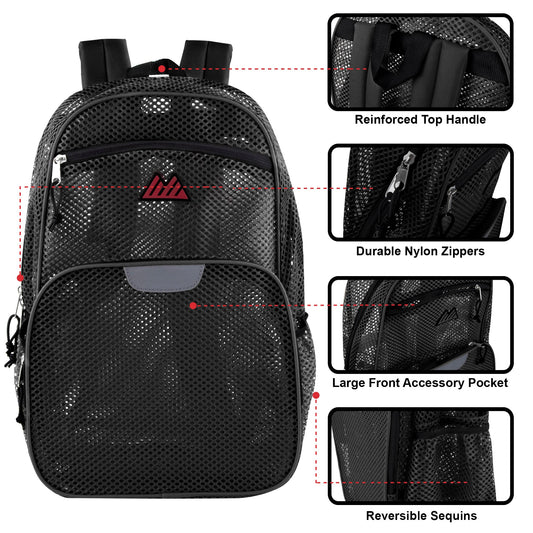 Wholesale 18-Inch Mesh Backpacks For Girls & Boys