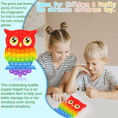 Rainbow Owl Pop it Fidget Toy Demonstration