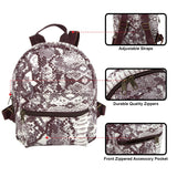 Bulk Mini Backpack 10 Inch Snakeskin Printed Vinyl