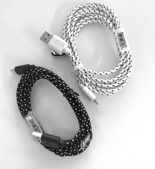 Buy IPHONE 8 pin BRAIDED CLOTH PHONE CABLE CHARGING CORDS 6 FOOTCLOSEOUT NOW ONLY$ 1 EABulk Price