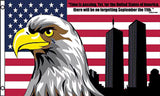 Wholesale AMERICAN 911 NEVER FORGET EAGLE TOWERS  3 X 5 FLAG ( sold by the piece )