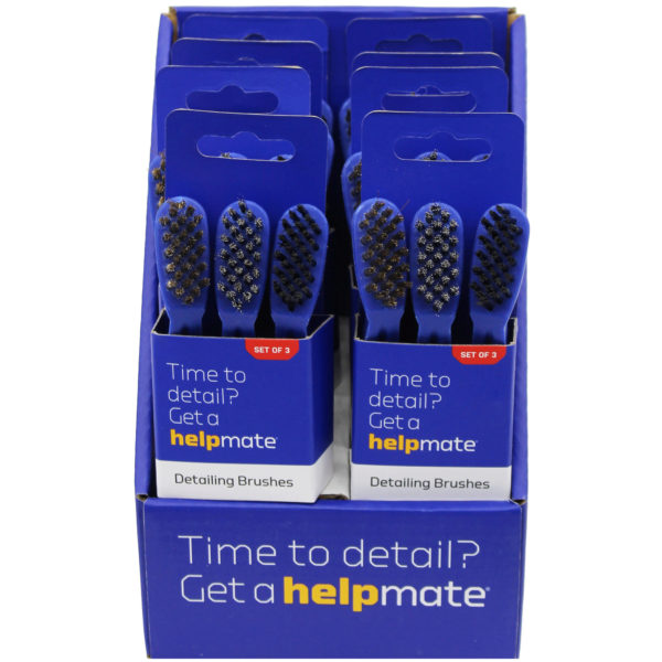 Helpmate 3 Pack Detailing Brushes in Display