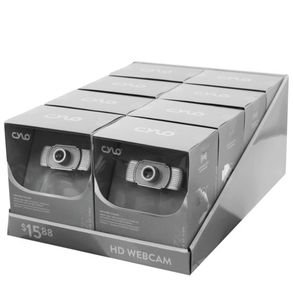 CYLO 720P Silver Metallic Webcam in PDQ Display