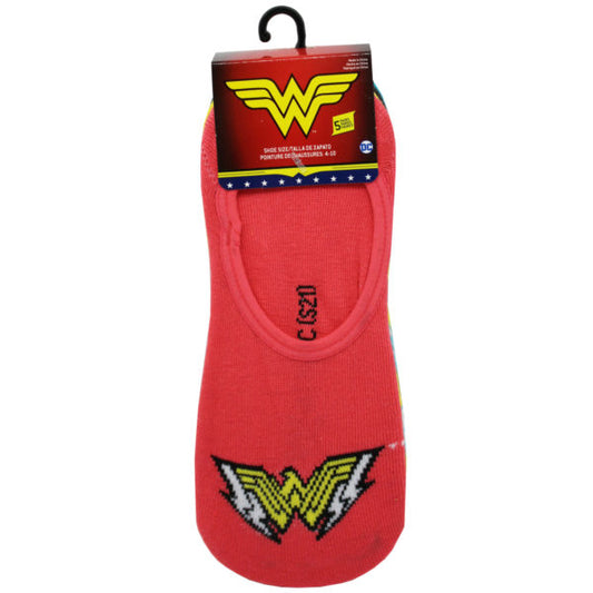 5 pack wonder woman themed womens ankle socks size 9-11