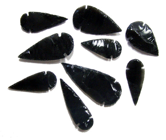 Buy BLACK OBSIDIAN STONE PLAIN EDGE LARGE 2 TO 3 INCH ARROWHEADS ( sold by the dozen OR bag of 100 piecesBulk Price