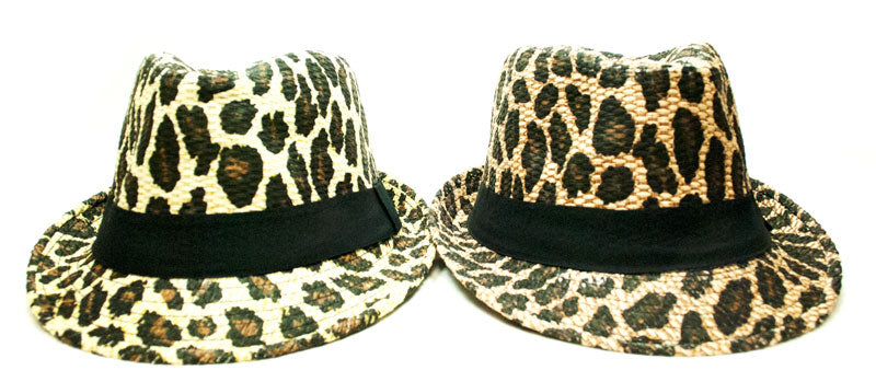 Bulk Buy Leopard Print Fedora Hats