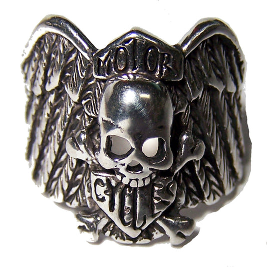 Wholesale Skull Wing Motor Cycle Shied Biker Ring (Sold by the piece)