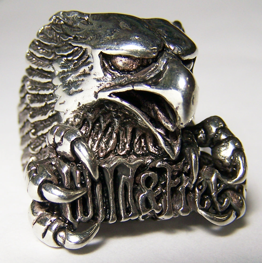 Wholesale WILD AND FREE EAGLE HEAD DELUXE BIKER RING (Sold by the piece) **-  CLOSEOUT AS LOW AS $ 3.50 EA