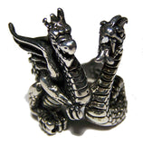 Wholesale DOUBLE DRAGONS BIKER RING (Sold by the piece) *-  CLOSEOUT AS LOW AS $ 3.50 EA
