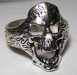 Wholesale SKKULL WITH FLAMES BIKER RING  (Sold by the piece)
