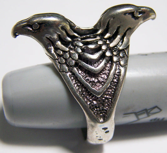 Wholesale DOUBLE EAGLE HEAD BIKER RING  (Sold by the piece) **- CLOSEOUT $ 3.50 EACH