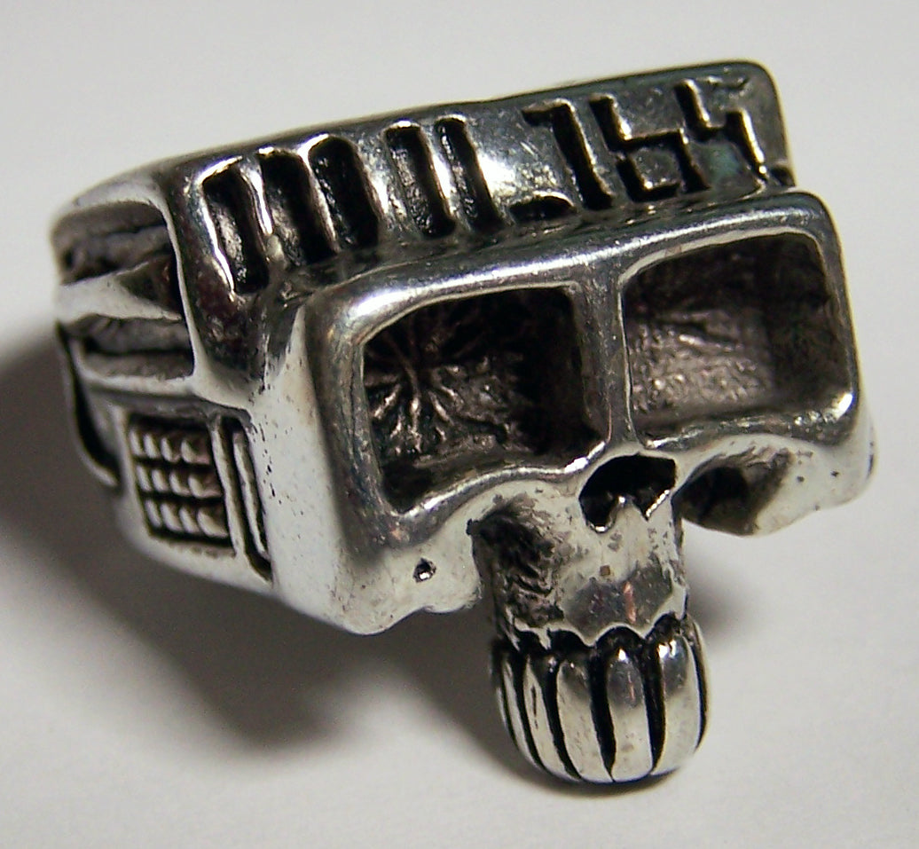 Wholesale RETRO ROBOT SKULL HEAD DELUXE BIKER RING  (Sold by the piece) *-  CLOSEOUT AS LOW AS $ 2.95 EA