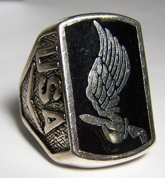 Buy USA MILITARY AIRBOURNE 173RD DIVISION SILVER DELUXE BIKER RING *Bulk Price