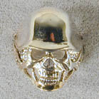 Wholesale SKULL WITH HELMET BIKER RING (Sold by the piece) * CLOSEOUT NOW $3.75 EA