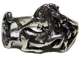 Wholesale SITTING UNICORN ELUXE SILVER BIKER RING (Sold by the piece)
