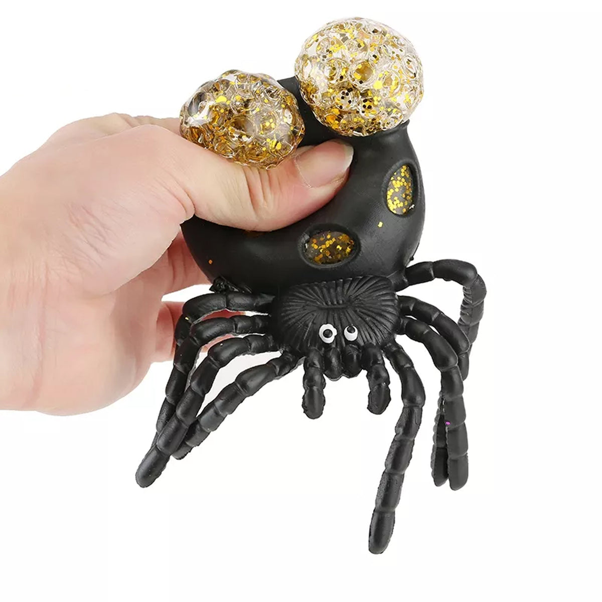 Black Spider Squeeze Ball with Water Beads
