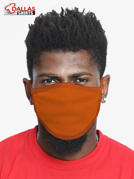 Buy Burnt Orange Cotton Face Mask Cover