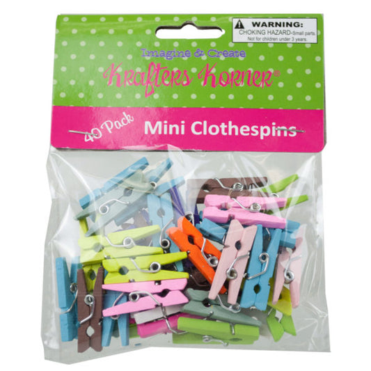 Miniature Colored Craft Clothespins