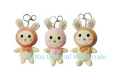 Cute Plushy Bling Bling Bunny Keychains Wholesale MOQ 12