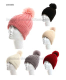 Thermal Fur Lining Knitted Beanie Hats Wholesale