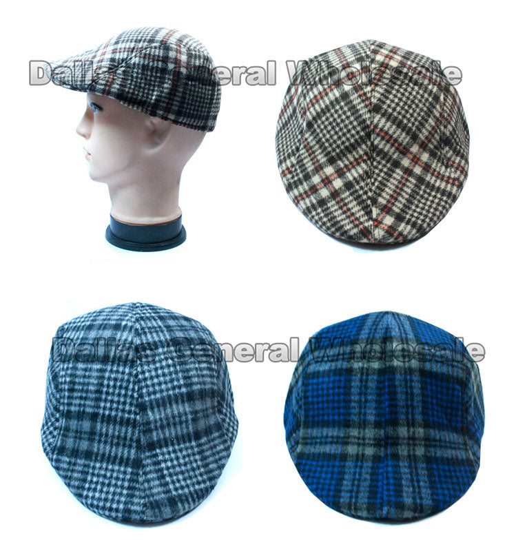 Men's Plaid Cotton Newsboy Caps Wholesale