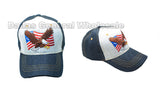 USA Flag w/ Eagle Denim Caps Wholesale