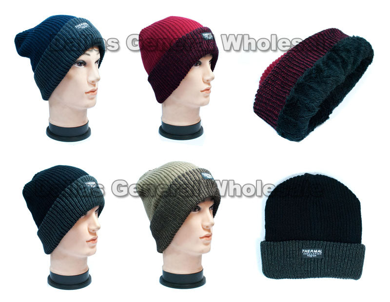Bulk Buy Fur Insulted Thermal Beanies Caps Wholesale