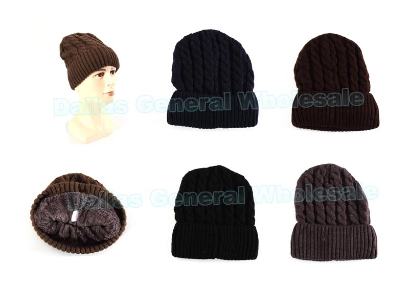 Bulk Buy Warm Solid Twist Pattern Beanies Wholesale