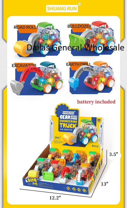 Bulk Buy Toy Friction LED Gear Construction Trucks Wholesale