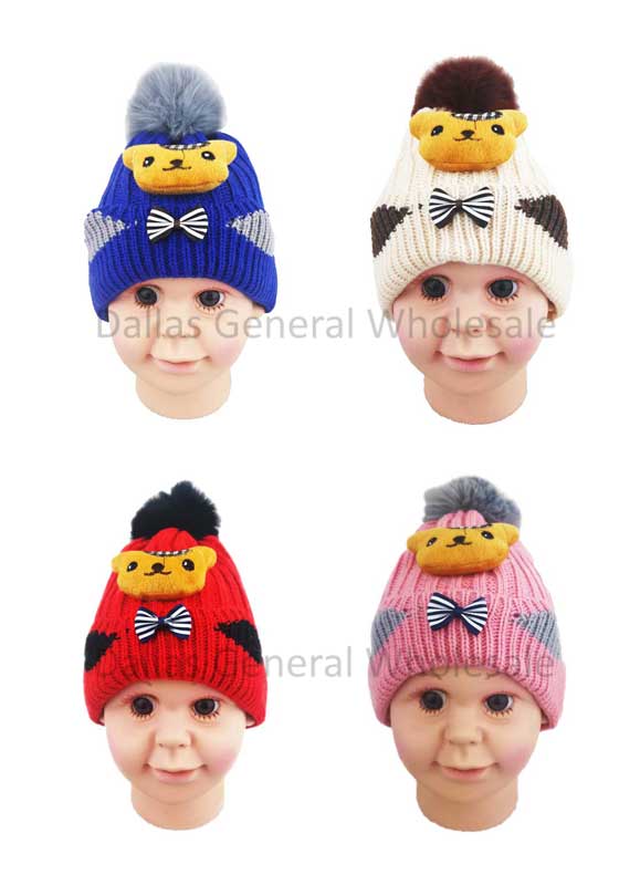 Bulk Buy Toddlers Fur Lining Bear Beanie Hats Wholesale