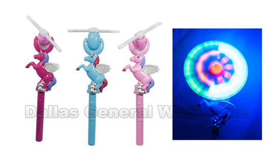 Bulk Buy Toy Light Up Unicorn Windmill Wands Wholesale