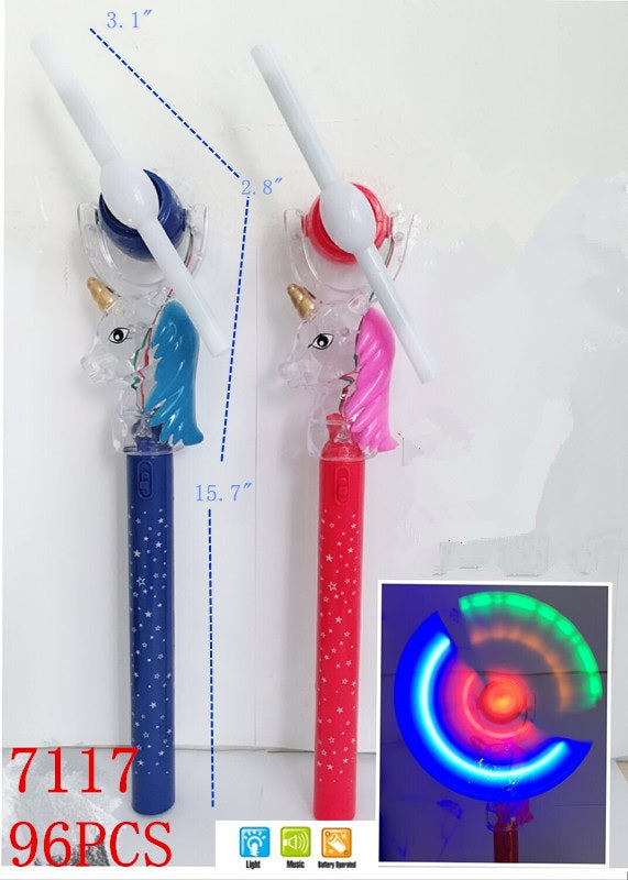 Bulk Buy Glow In Dark Unicorn Windmill Wands Wholesale