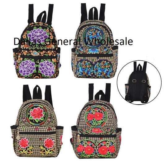 Bulk Buy Elegant Embroidered Floral Backpacks Wholesale