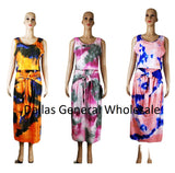 Bulk Buy Women Tie Dye 2PC Top & Skirt Set Wholesale