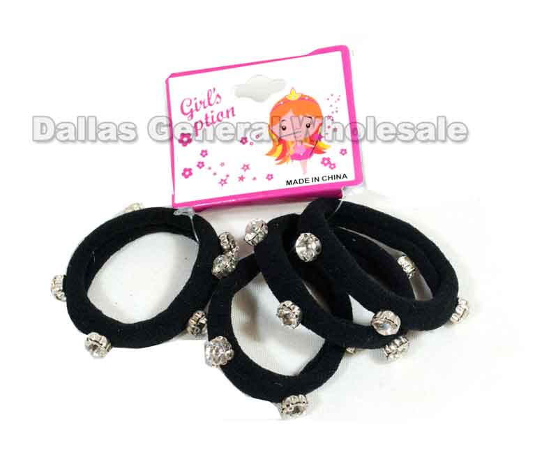 Bulk Buy 4 PC Black Hair Ties Wholesale