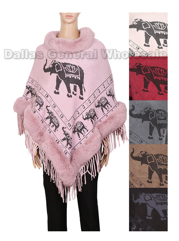 Bulk Buy Trendy Elephant Sweater Ponchos Wholesale